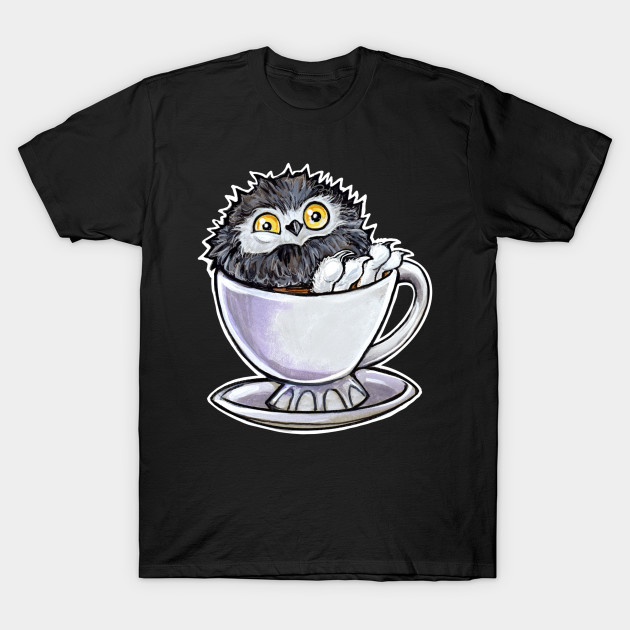 Snowy owl poof in a teacup by BiancaRomanStumpff